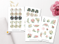 Preview: Blumenstrauß Rosen Sticker Set
